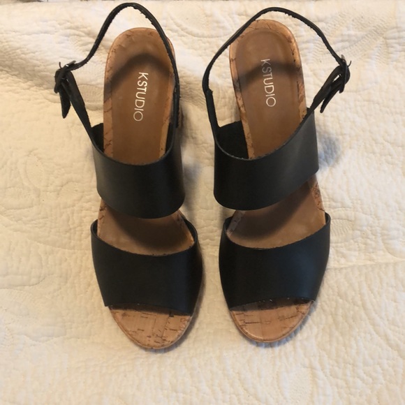 K Studio black platform sandals size 9 - Picture 2 of 10